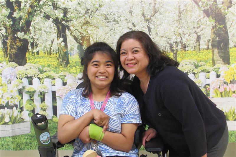 Clients posing for family day